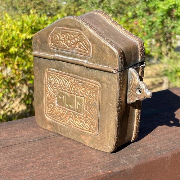 KORAN BOX from Morocco. Beautiful Inlaid Vintage Box, Bone, Stone & Engraving - Picture 5 of 8